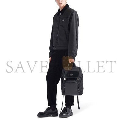 PRADA RECYCLED-NYLON AND LEATHER BACKPACK 2VZ135 (45*27*17cm) 